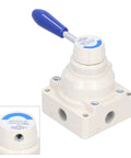 Industrial Pneumatic Rotary Lever Air Hand Valve With Compact 3 Position 4 Way Flow Control, Model 4HV310