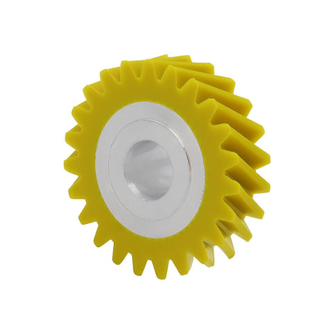 Upgraded W10112253 Mixer Worm Gear Replacement For Whirlpool KitchenAid And Kenmore, yellow gear with metal center