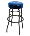 Heavy-Duty Steel Garage Shop Stool With Swivel Cushion Seat, Four Sturdy Legs, 360 Degree Foot Rings, Black Powder Coated Frame And Footrest, Single Pack