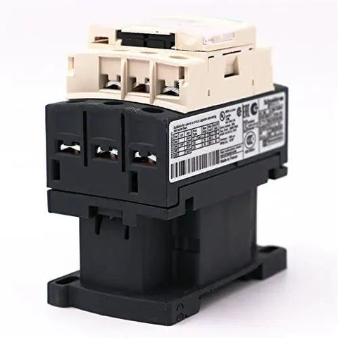 Side view of TeSys D 3 Pole Contactor LC1D09B7 With 24V AC Coil, 440V AC, 9 Amp, 3 NO Contacts, AC-3 Rated Motor Control Switch.