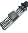 Pro Grade Dual Shaft Ball Screw Linear Slide Stage With Stepper Motor Precision Cross Module Complete Kit top view showcasing smooth rail, driven screw.