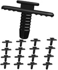 NyVoozy 16pcs honeycomb plate fixing pins for laser cutting and engraving machines, black plastic; front view.