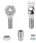 Badass Five Eighth Inch Heim Joint Rod End Kit Chromoly Steel Right And Left Hand Thread For Steering And Suspension Precision Machined For Zero Slop and Bulletproof Strength showing detailed components.