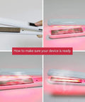 Ultrasonic Infrared Hair Straightener with LCD Display showing infrared and cold iron technology in use.