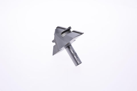 Carbide Tipped 45 Degree Lock Miter Router Bit With 3-1/8 Inch Large Diameter And 1/2 Inch Shank For 1/2 To 1-1/4 Inch Thick Materials