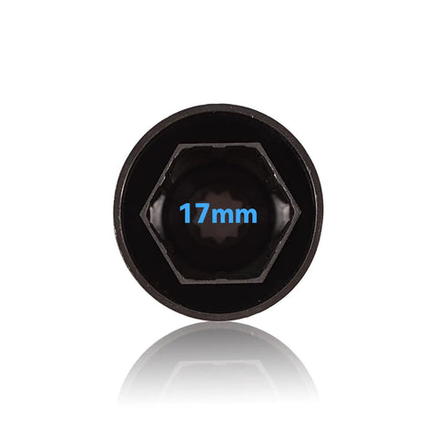 Close-up of the 17mm size ABS Plastic Wheel Lug Nut Cover from the 20 Pieces ABS Plastic Wheel Lug Nut Covers Locks Bolt Caps With Removal Tool set.
