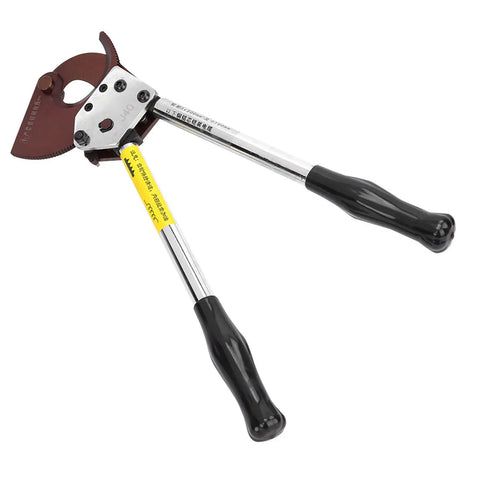 Heavy Duty Manual Ratchet Cable Cutter With Manganese Steel Blade for Thick Copper Aluminum and Steel Cables, 9.1 Inch Length