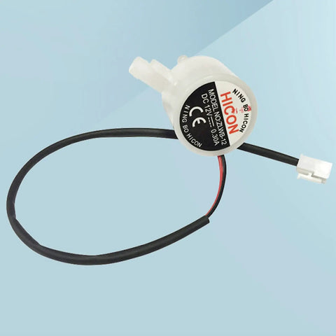 Top Notch 220V Water Pump Replacement For Household Small Bullet Ice Machine Compatible HZB50 HZB60 HZB80 HZB25BF showing a compact water pump with wires.