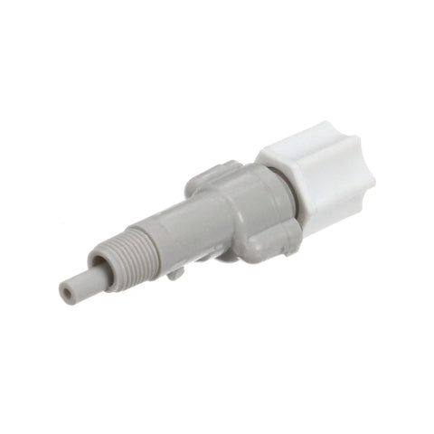 Chemical Inlet Check Valve For Commercial Dish Machines 1365800 Replacement Part pro grade plastic valve, angled view