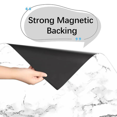 Dishwasher Magnet Cover White Marble Black Texture Cool Look Reusable Magnetic Sticker strong backing close-up