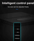 Portable Countertop Ice Maker Machine 11kg Black Electric Nugget Ice Maker With Auto Clean and Big View Window, intelligent control panel for customizable ice size.