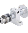 Badass Live Revolving Center With Adjustable Wrench For Mini Lathe Machines, silver metal construction, designed for woodturning tasks.
