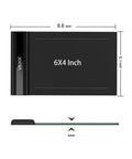 Hella Smooth 6x4 Inch Portable Graphics Drawing Tablet For Sketching And Osu Grinding With Built In Usb Cord seamless dimensions shown.