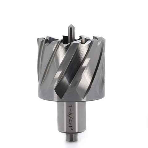 Annular cutter, 1-3/4 in diameter, 1 in depth of cut, 3/4 in Weldon shank for magnetic drill press