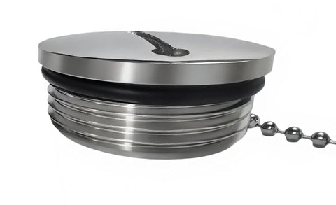 Stainless Steel Boat Deck Fill Cap With Chain 1.5 Inch Gas Cap Replacement 316 Grade Marine Filler Cap With Rubber Seal
