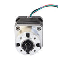 Front view of NEMA 17 stepper motor with 5:1 planetary gearbox and visible wiring