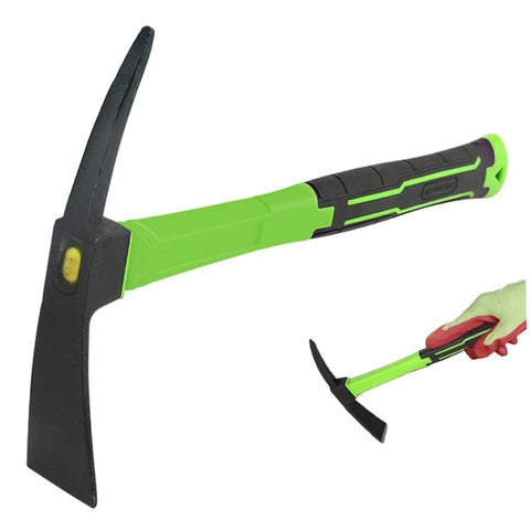 16.9 Inch Double-Sided Garden Hoe Pick Axe With Heavy Duty Build And Non-Slip Ergonomic Handle for Gardening Landscaping and Yard Work Outdoors A Rugged Mattock For Easy Digging And Breakin Ground in hand