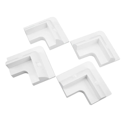 No Drill ABS Solar Panel Corner Bracket Set for RVs and Boats, four white glue mount corner supports