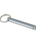 Saltwater Ready Heavy Duty Marine Hitch Pin Quick Release Detent Clip For Three Eighths Inch Clevis Pins Bimini Top Mounts And Speaker Stand Hardware Built Tough Against Boating Wear Corrosion Resistant Three Inch Total Length Two Point Four Inch Usable close-up view