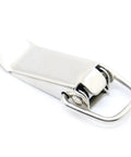 Spring Loaded Cabinet Latch and Toggle Hasp Iron Hardware, 27 by 63 Inches, durable steel box lock, easy install, close-up view
