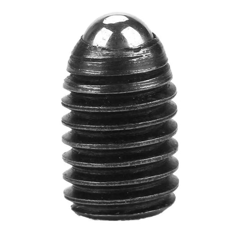 Rock Solid Carbon Steel Ball Spring Plungers M8x12 Hex Socket Machine Screws shown in close-up view, showcasing precise threading.
