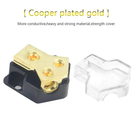 Two Way Car Audio Power Distribution Block With 0 2 4 AWG In And 4 8 10 AWG Out Copper High Performance Block For RV boat marine