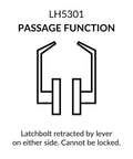 Heavy Duty Cylindrical Door Lock With Passage Function No Keys For Closets Polished Brass US3 Finish LH5301L diagram