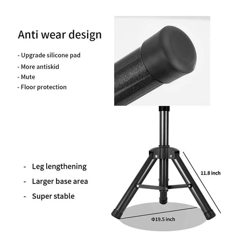 55 Inch Heavy Duty Wig Head Stand With Pro Grade Adjustable Metal Tripod anti-wear design close-up, protective silicone pad