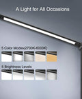 Go-To Multifunctional LED Desk Lamp With USB Charging Port, Five Lighting Modes And Auto Timer, Gentle Eye-Care Office Light