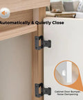50 Pack Self Closing Cabinet Hinges Semi Overlay Half Inch Matte Black Face Frame Hinges 25 Pairs Half Wrap Around shown on door