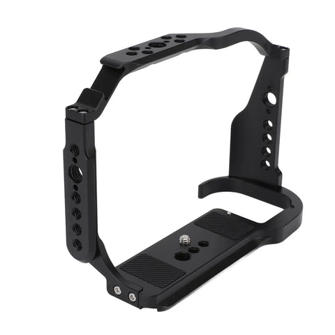 Durable Aluminum Camera Cage Rig For R5II And R52 Full Protection 360 Shield With Anti Slip Pads, angled view showcasing ports.
