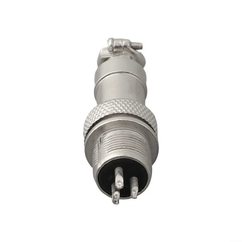Must-Have GX12 3-Pin Connector For E-Bikes And Scooters Ensures A Super Secure Charging Link With Your Lithium Battery Pack Featuring Tough ABS Build That Handles Heat And Wear Like A Champ Without Any Glitchy Compatibility Headaches, front view