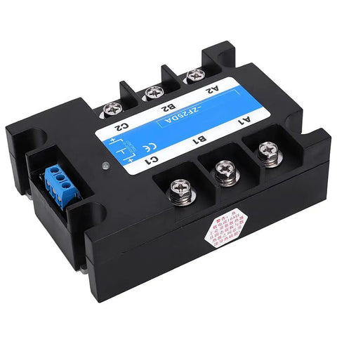 Solid State Relay SSR DC to AC Control With DC Control, AC Output, Bolted Installation for Power Control Gear and Industrial Electrical Applications, Built Tough, Reliable, Easy Mount for Heavy Duty Setups, black module