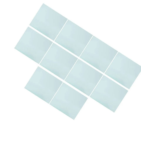 Premium Polycarbonate Welding Helmet Replacement Cover Lens Kit, 10 Pack Spare Transparent Front Plates arranged on white background.