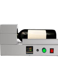 Straight Up Pro 110V Wine Bottle Cap Shrink Sealer Machine With Smart Digital Thermostat And Super Quick Heating Coils For No Sweat Pvc Capsule Wrapping On Standard 70Mm Glass Bottles, angled view showing bottle and controls.