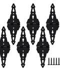 6-pack black 8 inch heavy duty gate hinges for wood gates and fences with screws ideal for patios, barns, yards, durable steel