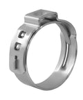 Close-up view of 50 Pack Stainless Steel Cinch Clamps 1 Inch Crimp Rings Pinch Clamp Rings For PEX Tubing Pipe Fitting Connections