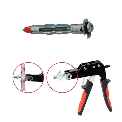 Heavy Duty Wall Anchor Kit For Drywall And Plasterboard Hanging Tough As Nails Strength 50 Pack self drilling dowel anchor with tool