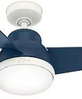 Indigo Blue 36 Inch Indoor Ceiling Fan With LED Light And Remote Control, Quiet 3 Blade Modern Ceiling Fan for multi-use spaces