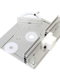 Heavy Duty Premium Aluminum Router Table Insert Plate Featuring Precision Miter Gauge Track and Anodized Fence Sliding Brackets for DIY Woodworking Shops, 240mm x 200mm.