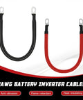 Heavy Duty 2 Awg Battery Cable Featuring Pure Copper Construction Tinned Lug Connectors And Flexible Pvc Insulation For Automotive Solar Marine Red And Black Setup Badass Durability