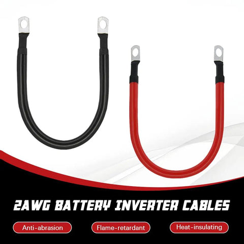 Heavy Duty 2 Awg Battery Cable Featuring Pure Copper Construction Tinned Lug Connectors And Flexible Pvc Insulation For Automotive Solar Marine Red And Black Setup Badass Durability