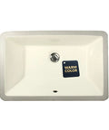 Undermount Bathroom Sink 19 By 11 Inch Interior Rectangular Bowl For Vanity With Overflow In Warm Biscuit Cream Glossy Finish