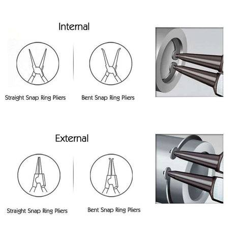 4 Piece Mini Snap Ring Pliers Kit For External And Internal Circlips Heavy Duty Retaining Ring Pliers With Straight And Bent Jaws