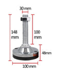 Heavy Duty Adjustable Furniture Leveling Feet With Non Slip Rubber Bottoms Rock Solid Screw Legs For Wobbly Tables Chairs Cabinets And Sofas Super Sturdy Carbon Steel Two Pack, 148mm height