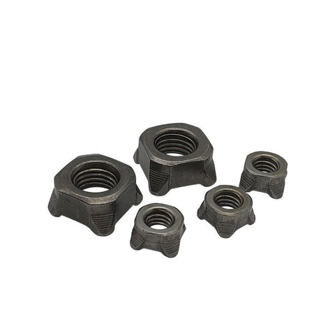 Heavy Duty Carbon Steel Square Welding Nuts Delivering Rock Solid Metric Threads For Pro Sheet Metal Fabrication And Hardwearing Hardware Mounting, assorted sizes.