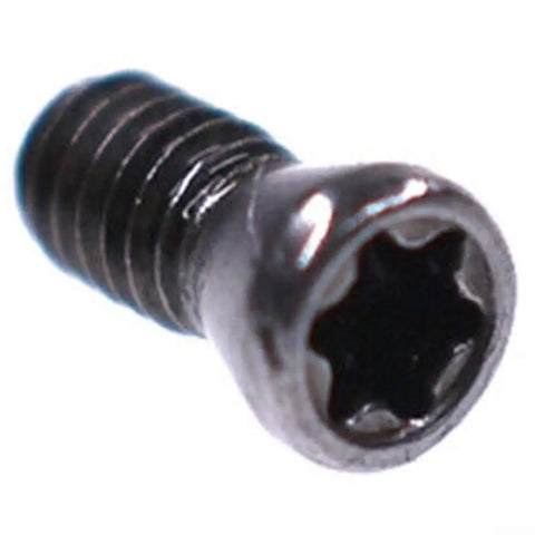 Close-up of a 6mm Torx socket head cap screw, part of the 50 Piece M2.5 X 6MM Torx Socket Head Cap Screws For Carbide Insert Lathe Tools.