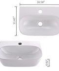 Slick Space Saving White Corner Sink For Tiny Bathrooms, Wall Mount Or Wall Hung, 11 By 11 By 4 Inch Ceramic Vessel Lavatory