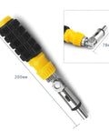 Close-up of reversible ratchet from Badass 41-Piece Mini Socket Wrench Set in Hardened Vanadium Steel with Non-Slip Grip.