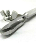 Handy Vise Clamp For Small Projects Hand Held Tool Universal Work Holder with narrow jaws and hollow handle close-up